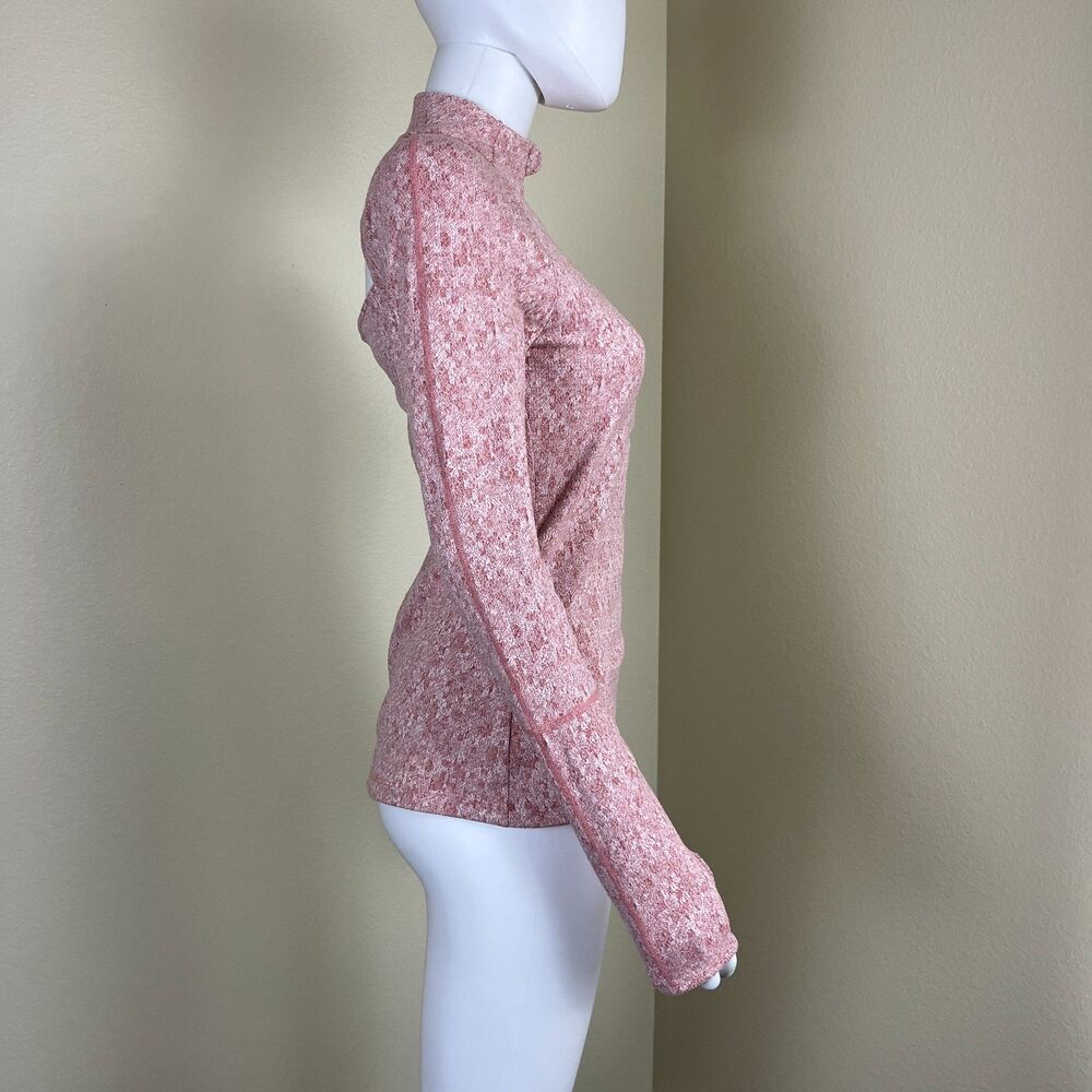 Gymshark Women's Size S Pink Fleur Texture 1/2 Zip Pullover Sweater Athletic Gym - Picture 12 of 16